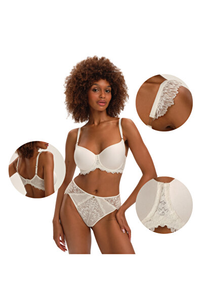 ESOTIQ Sutien ușor căptușit cu armătură, bretele decorative detașabile, cupe fine și dantelă angelică | Ofiel