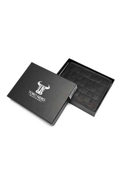 Toro Nero Men's wallet made of genuine leather, black Square