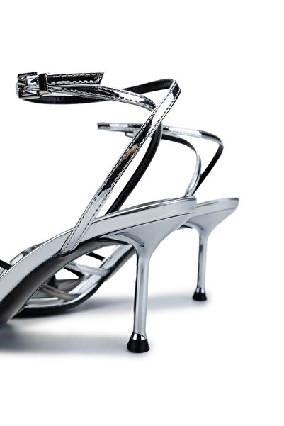 Tamer Tanca Women's Genuine Leather Lame Heeled Shoes