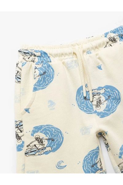 Koton Cotton Lace-Up Ecru Boy's Shorts 5Skb40008Tk