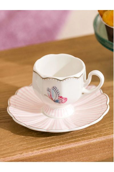 LC Waikiki Lcw Home Mixed Butterfly Printed 2-Person Porcelain Coffee Cup Set 80 ml