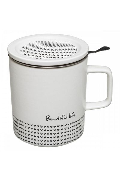 Secret de Gourmet Beautiful Life mug, ceramic, with infuser, lid, 350 ml