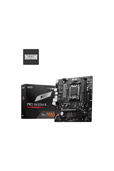 MSI Pro B650M-B 6800Mhz(Oc) Rgb M.2 Am5 Ddr5 Matx Anakart