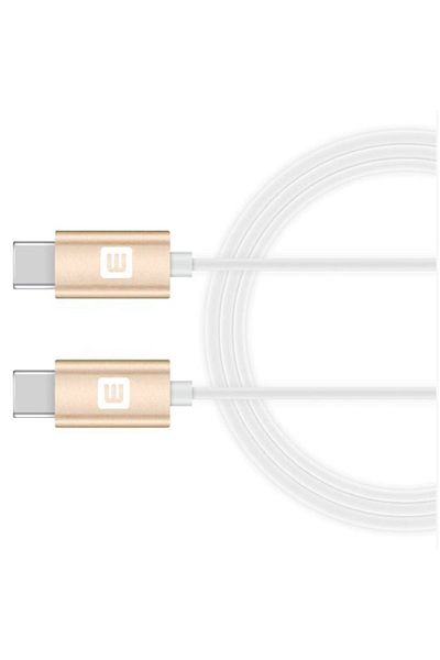Evelatus TPC03 data/charging cable, USB C - USB - C, length 1 m, white/gold