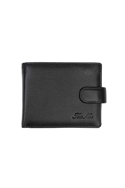 Toro Nero Men's Wallet Made Of Genuine Black Leather Executive, Rfid Protection