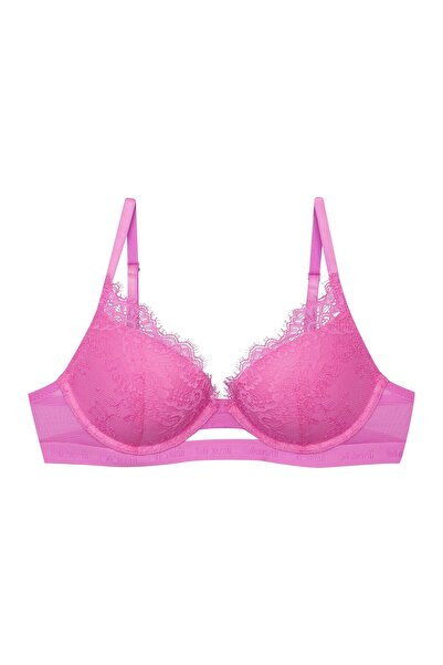 ESOTIQ Sutien push-up BLOOVII cu armătură, dantelă și bandă elastică lată cu ...