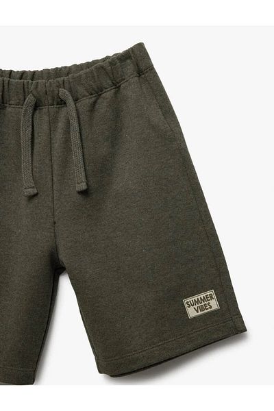 Koton Cotton Applique Detailed Khaki Boy's Shorts 5Skb40153Tk