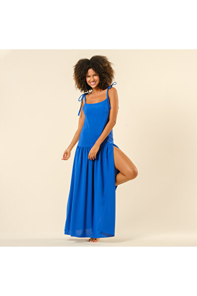 Zsa Zsa Zsu Protı Omuzdan Bağlamalı Elbise - Lacivert