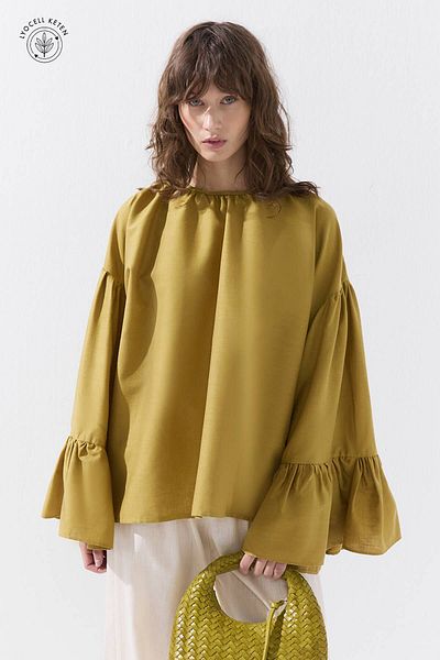 Hooopstore Μπλούζα Lyocell Oversize Saffron
