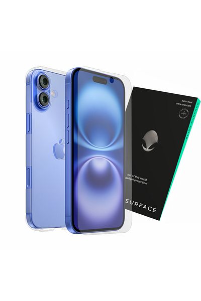Alien Surface Renewable transparent screen and matte back film for Apple iPhone 16 Plus