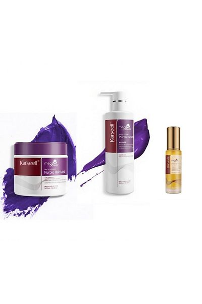 Karseell Set Profesional Karseell Masca Sampon Mov, Violet si Ulei de Argan Marocan