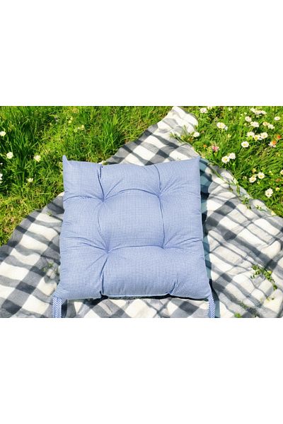 ASDİVA Scaun Pöti Square Pattern Blue Soft Color, Perna pentru Picnic 40X40