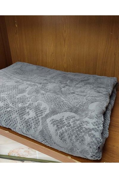 Özdilek Özdilek Velvet Cotton Large Size Bath Towel (90X150)-Curve Anthracite