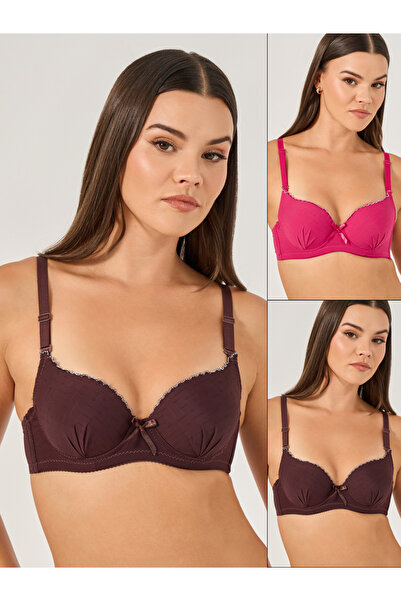 Styli عبوة من قطعتين - حمالة صدر تي شيرت مبطنة بدون أسلاك مع حواف متباينة