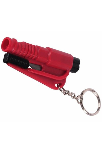 Aptel 4 in 1 key chain for driver safety, plastic, red