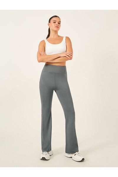 Styli Contour Effect Stitch Detail Flared Leggings
