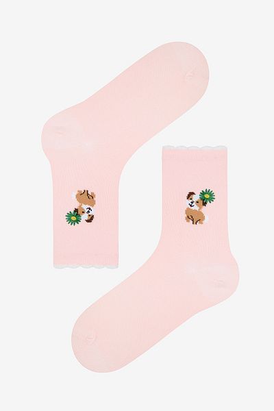 Penti Светлорозови чорапи до глезена Frill Dog