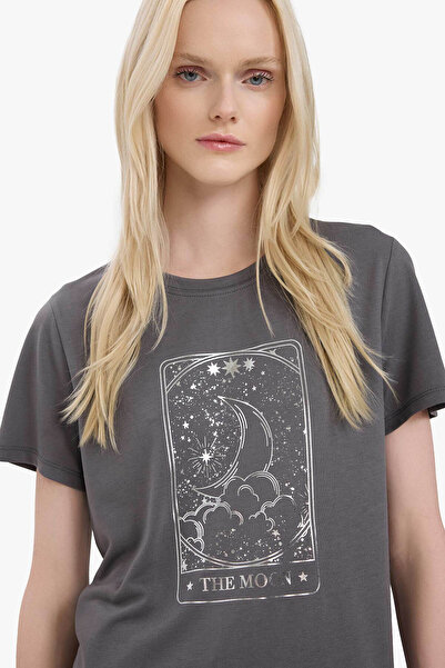 DeFacto Graues Damen-T-Shirt E5145AX/GR47