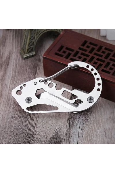 OEM Instrument multifunctional breloc pentru chei tip carabiniera, argintiu