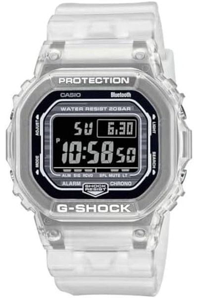 Casio Men's Digital Quartz Watch with Plastic Strap DW-B5600G-7ER, White, strap