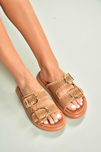 Fox Shoes U267146202 Taba Замша Жіночі капці