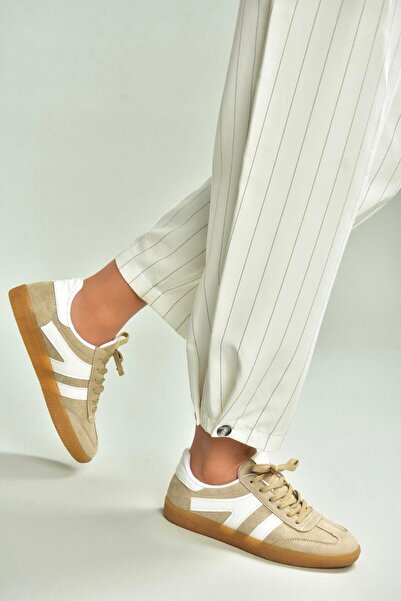 Fox Shoes U652861402 Бежеві замшеві жіночі кросівки