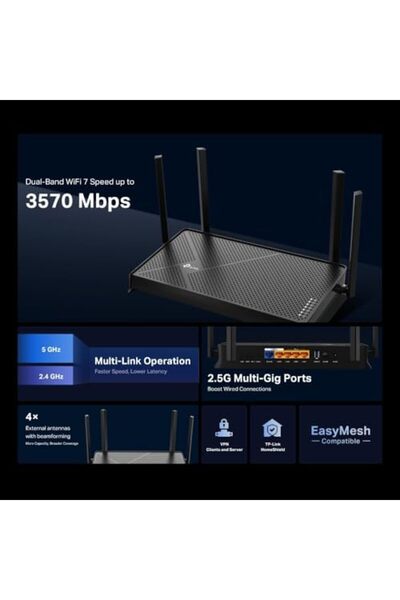 TP-LINK BE3600 Dual-Band Wi-Fi 7 Router