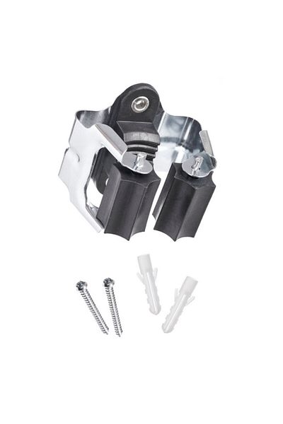 OEM Mop holder, Wall-mounted, 5.2 x 5.5 x 4.5 cm, Metal, Black, Silver