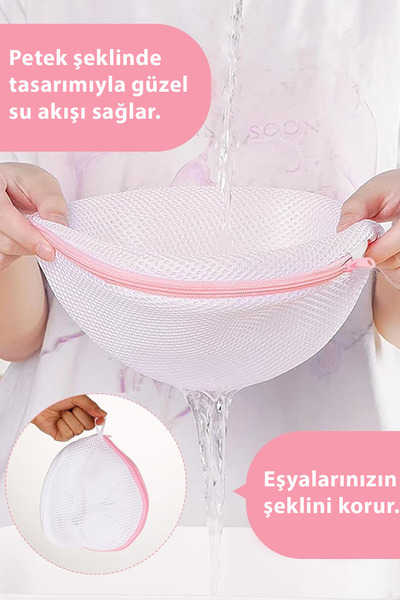 Beatitude Sütyen Yıkama Topu 2 Adet Yırtılmaz Çorap Südyen İç Çamaşırı Yıkama Filesi Koruyucu Pratik Aparat