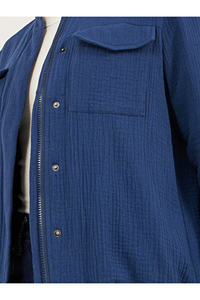 Styli Crinkled Regular Fit Regular Length Jacket with Pockets