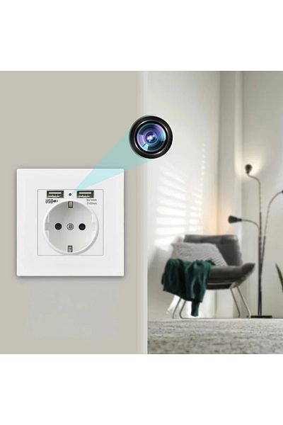 iUni Mini Camera Socket Pr1, Wi-fi, Full Hd, 2 Usb-a Ports, Microsd Card Slot