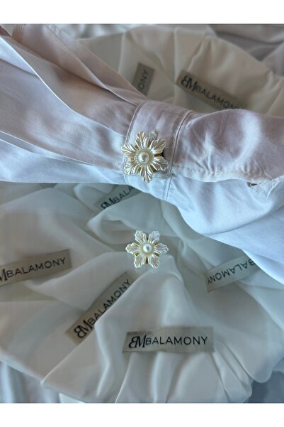 Balamony Küçük İncili Gömlek Düğmesi Kapağı (Düğme Aksesuarı 1 ÇİFT)