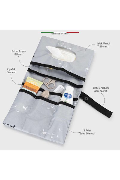 Elele Elelelife Baby Care Organizer Bag Cigno Gray