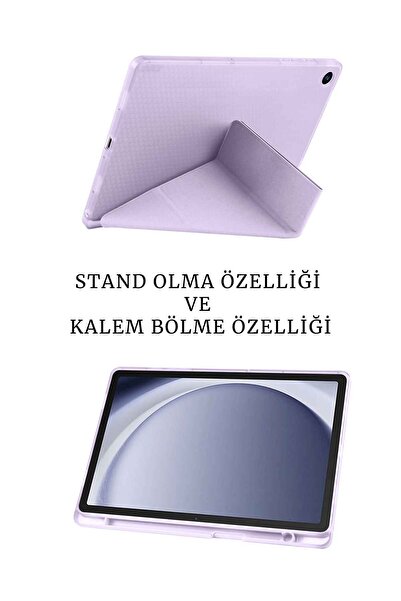 Fuchsia Galaxy A9 Plus Uyumlu 360 Tam Koruma Tablet Kılıfı Dokunmatik Tablet Kalemi Kırılmaz Ekran Koruyucu