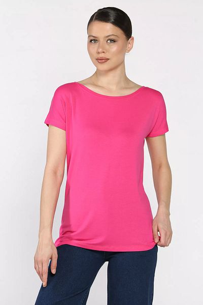 GÜLSELİ Tricou de damă fucsia cu gât crew