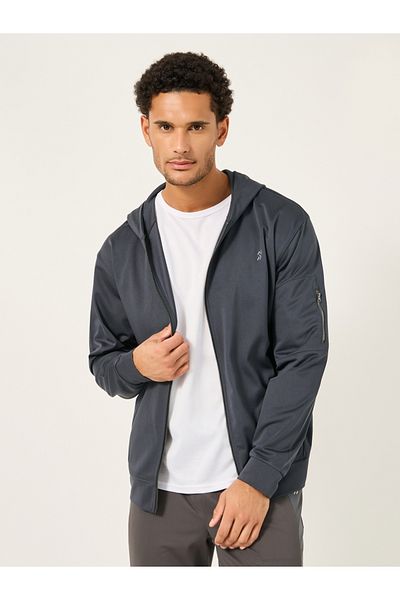 Styli Hooded Training Jacket with Sleeve Zipper Detail