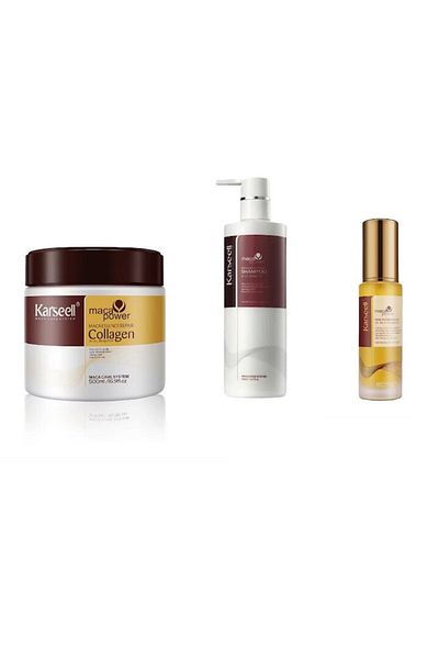 Karseell Set Karseell Collagen pentru ingrijirea parului – Masca 500ml, Sampon 500ml si Ulei 50ml