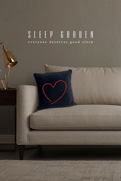 Sleep Garden Black Velvet - 45X45 Heart Pillow