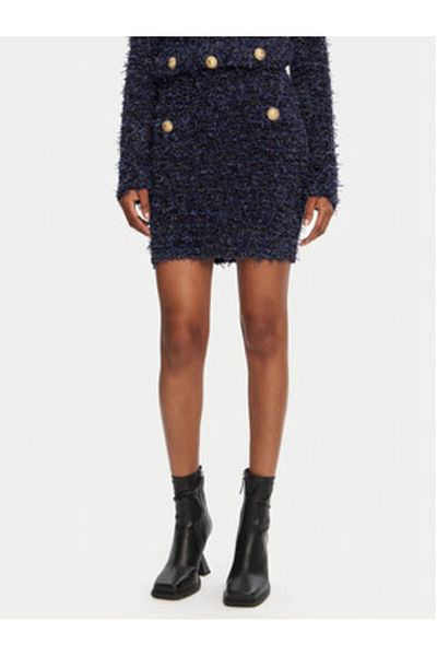 BALMAIN Fustă mini pentru femei DF0LB015KH74 bleumarin