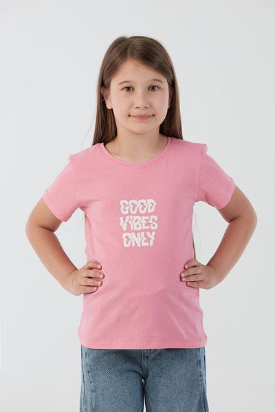 Fulla Moda Good Vibes Only Text Printed Girl's T-Shirt