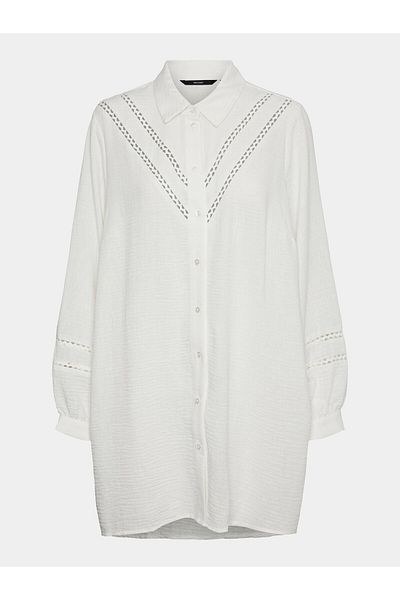 Veromoda Curve Rochie tip cămașă pentru femei vero moda curve 10301894 Alb