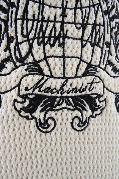 Machinist Mchnst Knit Tiger Detailed Tee Ecru