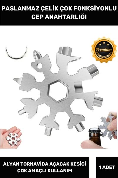 Thriftbuds Special Production Multifunctional Stainless Steel Allen Key Ring Screwdriver Kit Can Opener