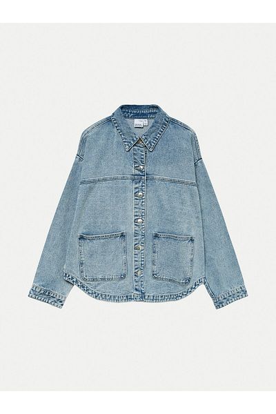 Vero Moda Cămașă din denim pentru femei 10331693 albastră