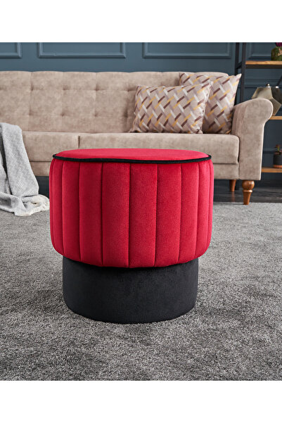 FAVORA Rose Puf - Kırmızı