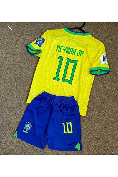 Alaturka Mix BREZİLYA Neymar Jr 10 Sarı İç Saha Çocuk forması 4'lü Set