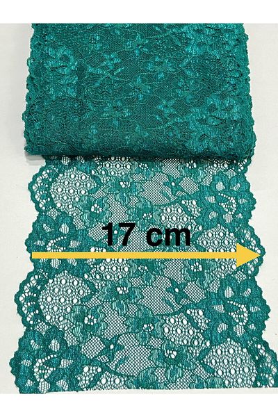 karantuhafiye Lycra Wide Lace / Stretch Lace / 1 Meter Emerald