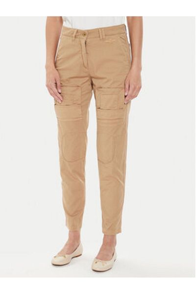 Aeronautica Militare Pantaloni din material textil pentru femei 241PA1589DCT3307 Bej