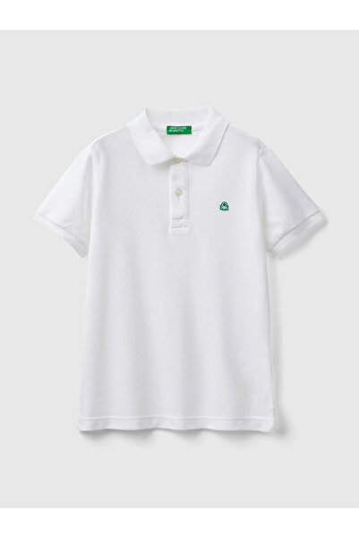 Benetton Boy's Polo Neck Tshirt 6-14 Years White