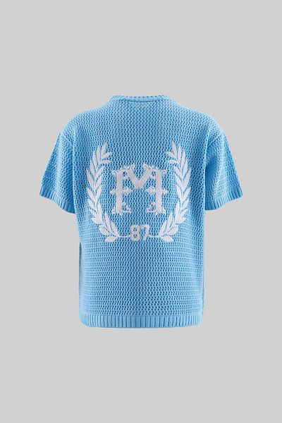 Machinist Mchnst Knit College Style Tee Baby Blue